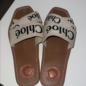 Chloe Women’s Woody Logo Slide Sandals